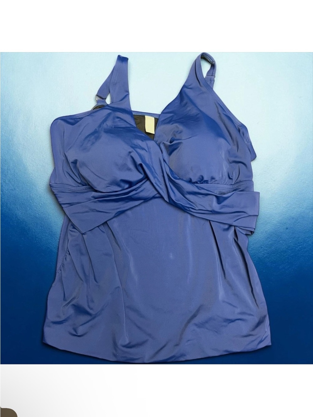 Bal HARBOUR Swim Women's Blue Twist-Front Swim Tankini Top